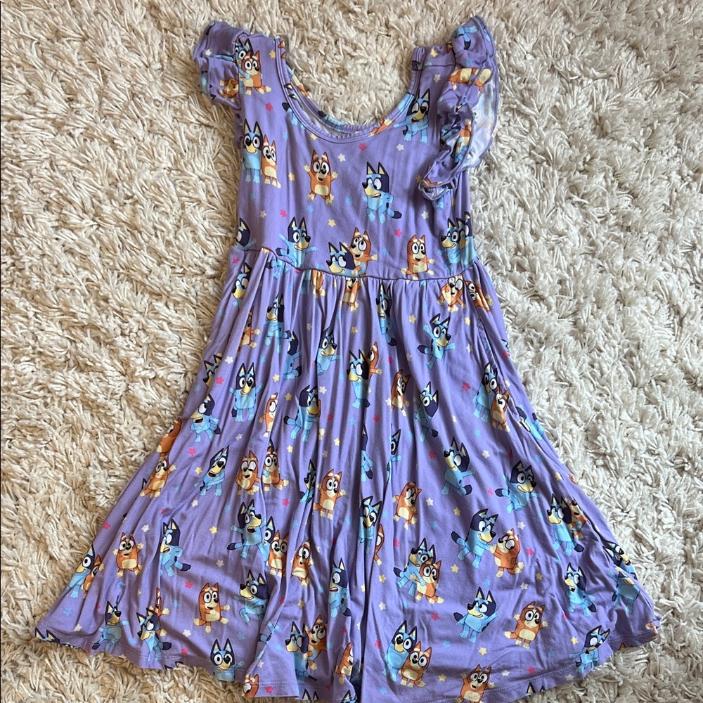Little Sleepies Purple bluey Print Dress